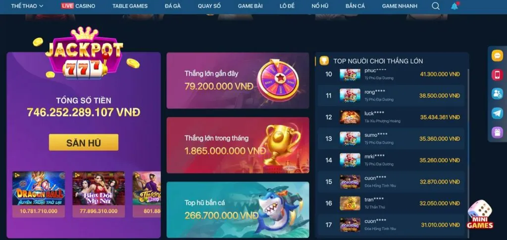 Sảnh Casino Trực tuyến VIP